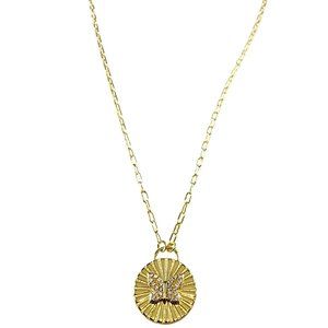 Butterfly Pendant Necklace with Cubic Zirconia in Sterling Silver Rachel Zoe NEW